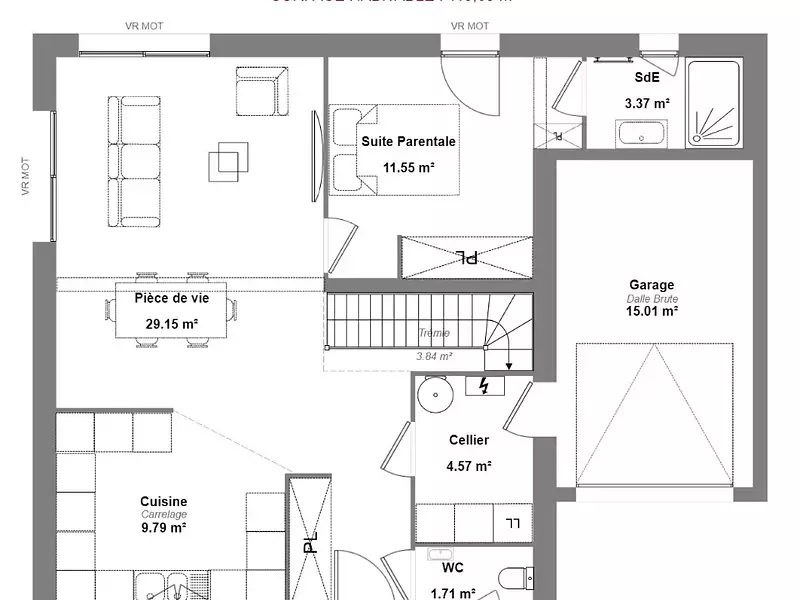 Maison neuve, 100 m² - Neuillé-Pont-Pierre (37360)
