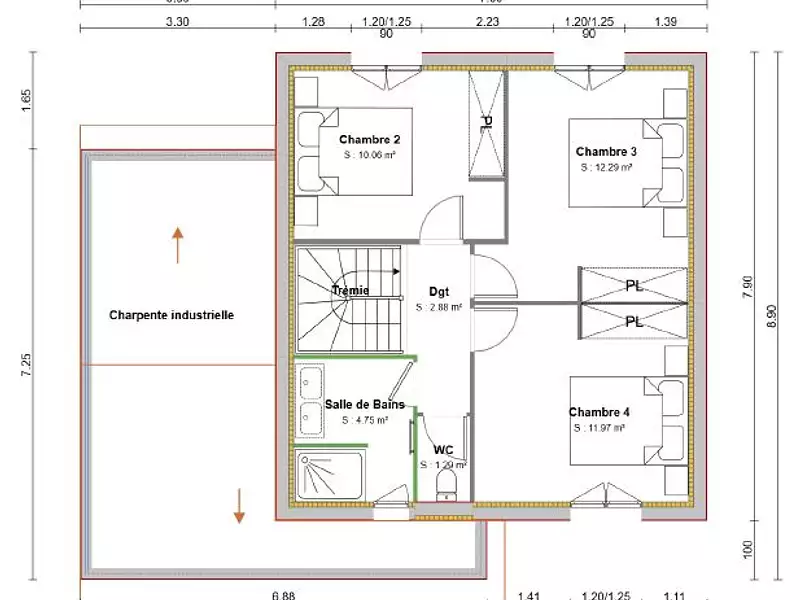Maison neuve, 95 m² - Lancié (69220)