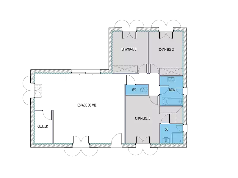 Maison neuve, 89 m² - Vielle-Saint-Girons (40560)