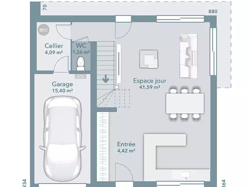 Maison neuve, 90 m² - Saint-Clar-de-Rivière (31600)