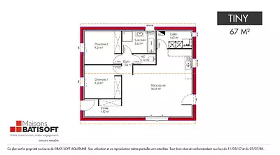 Maison neuve, 67 m²