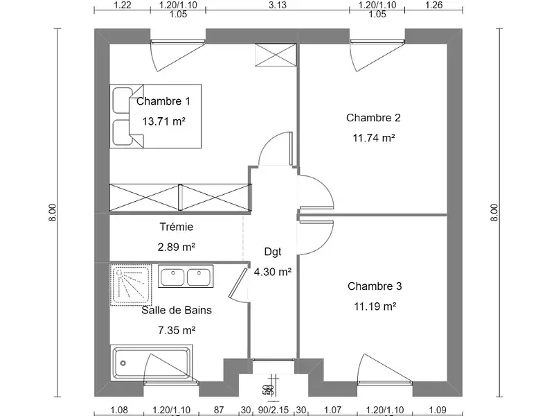 Maison neuve, 100 m² - Bertry (59980)
