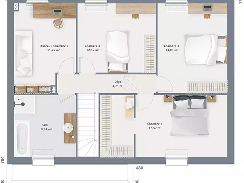 Maison neuve, 125 m² - Thumeries (59239)