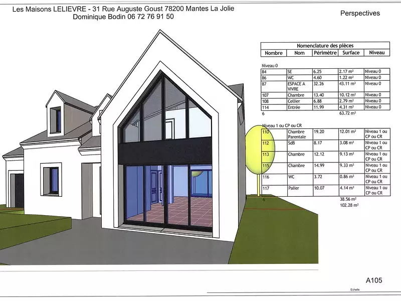 Maison neuve, 102 m² - Breuil-Bois-Robert (78930)