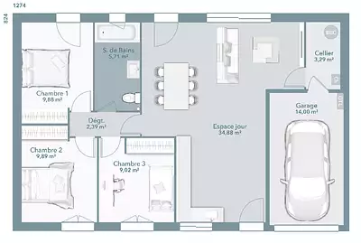 Maison neuve, 75 m²
