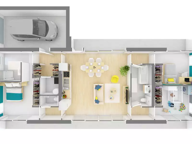 Maison neuve, 95 m² - Saint-Etienne-de-Tulmont (82410)