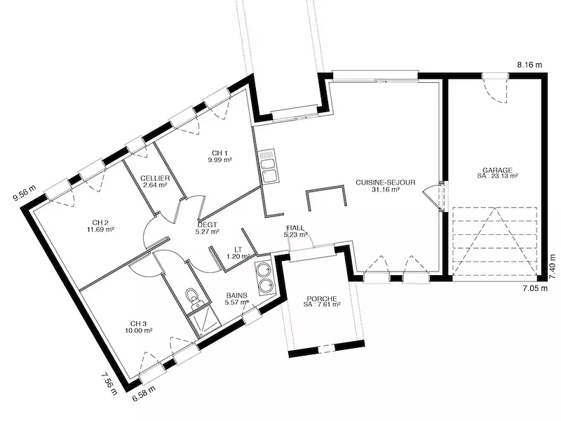 Maison neuve, 85 m² - Soulitré (72370)