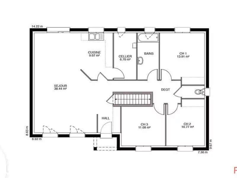 Maison neuve, 97 m² - Albussac (19380)