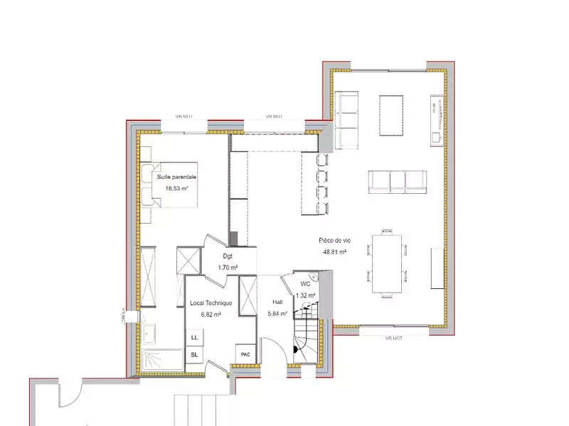 Maison neuve, 127 m² - Neuve-Chapelle (62840)