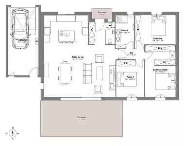 Maison neuve, 90 m²