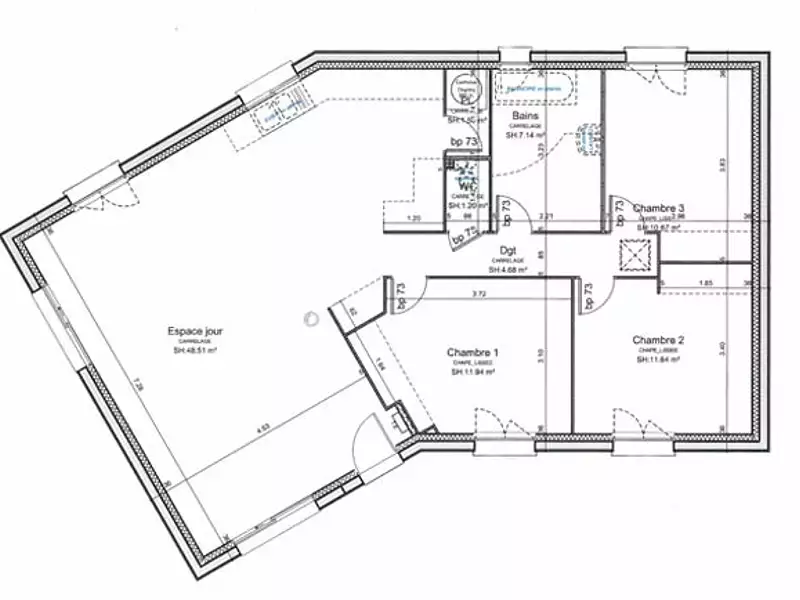 Maison neuve, 97 m² - Brametot (76740)