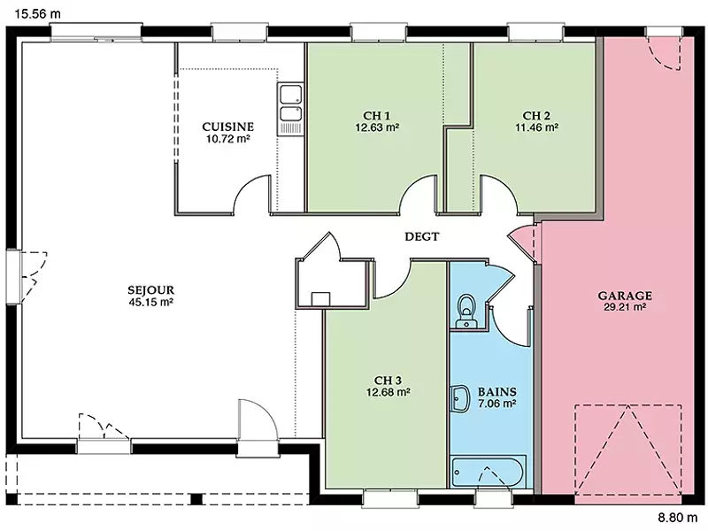 Maison neuve, 100 m² - Dun-sur-Auron (18130)