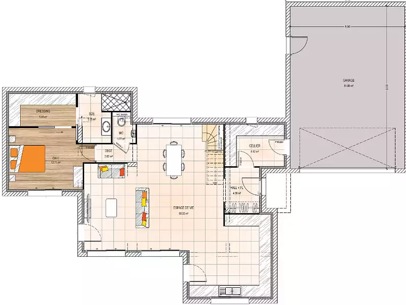 Maison neuve, 150 m² - Saint-Georges-des-Gardes (49120)
