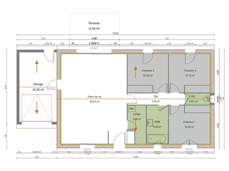 Maison neuve, 83 m² - Montberon (31140)