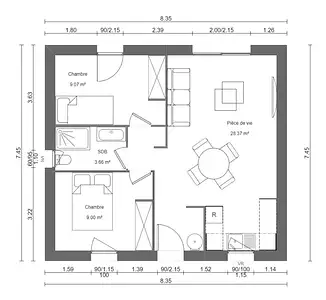 Maison neuve, 50 m²