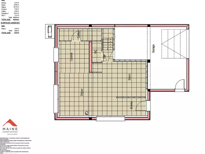 Maison neuve, 92 m² - Changé (72560)