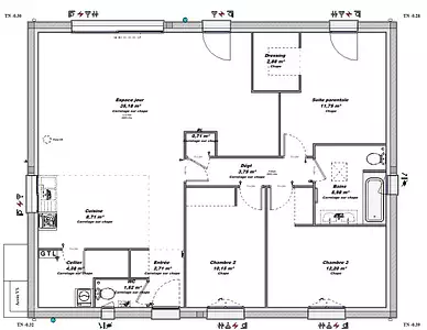 Maison neuve, 100 m²