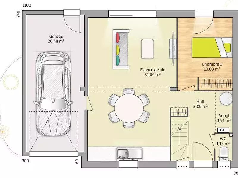 Maison neuve, 76 m² - Beuzeville (27210)