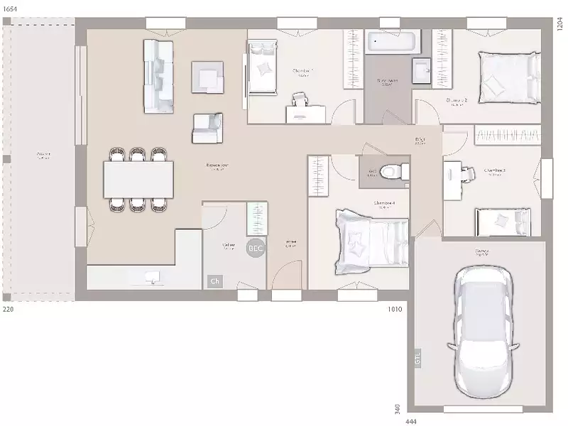 Maison neuve, 100 m² - Chimilin (38490)