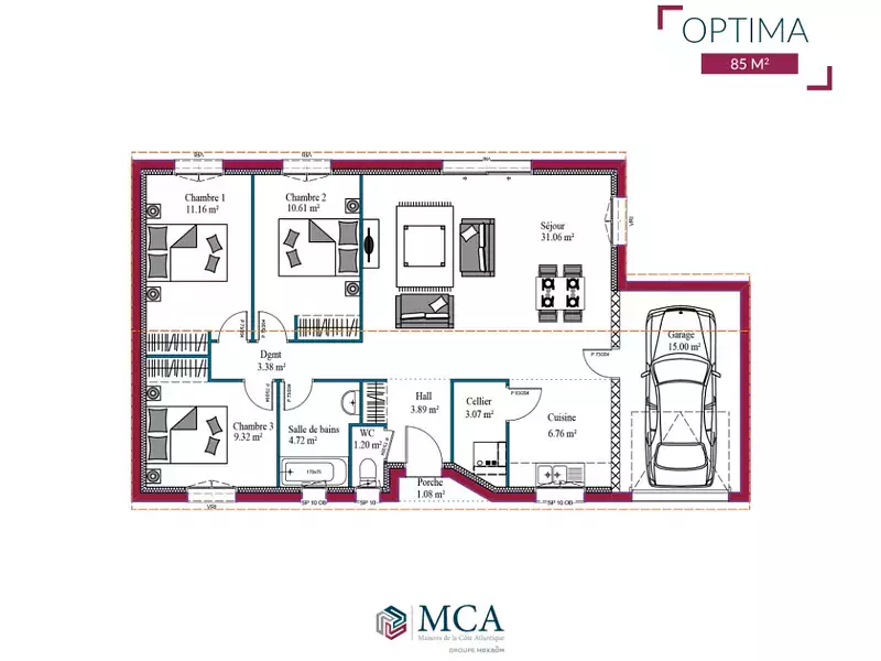 Maison neuve, 65 m² - Le Houga (32460)
