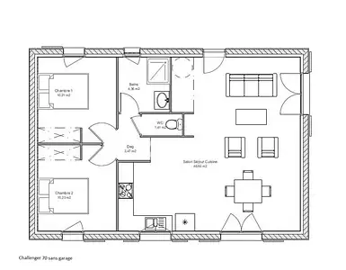 Maison neuve, 70 m²