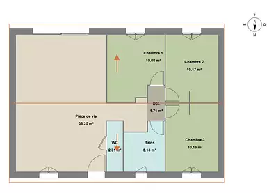 Maison neuve, 77 m²