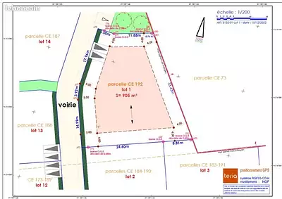 Terrain à bâtir, 900 m²