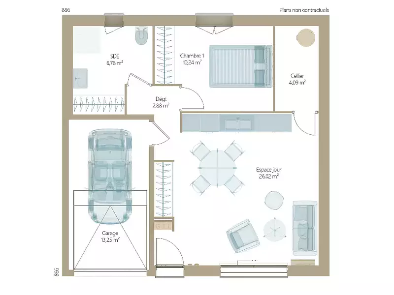 Maison neuve, 50 m² - Corbeil-Essonnes (91100)