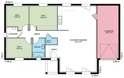 Maison neuve, 98 m²