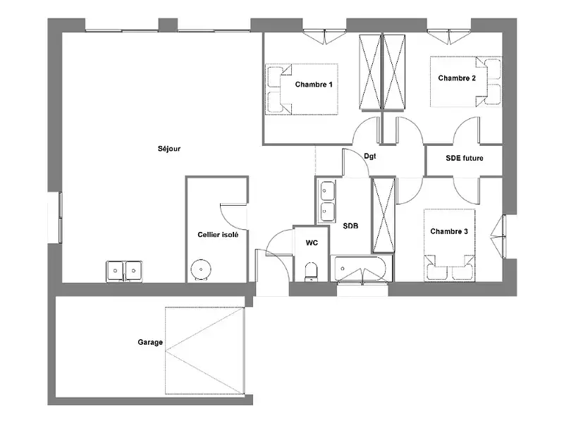 Maison neuve, 80 m² - Lannilis (29870)