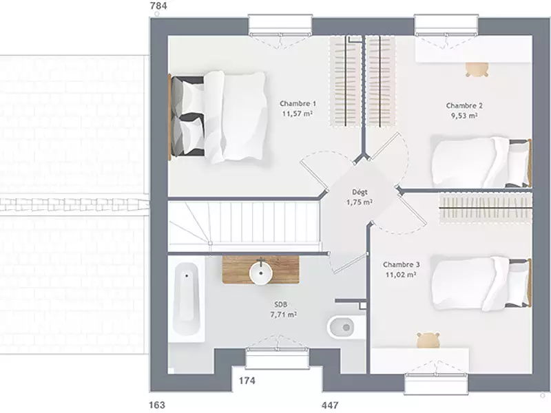 Maison neuve, 80 m² - Le Châtelet-en-Brie (77820)