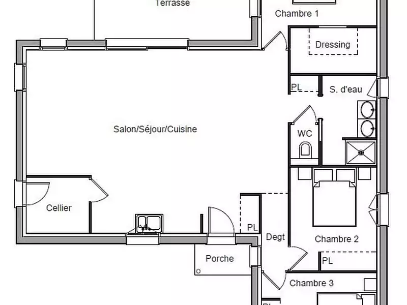 Maison neuve, 86 m² - Le Vigan (46300)