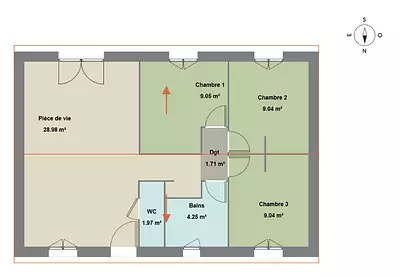 Maison neuve, 77 m²