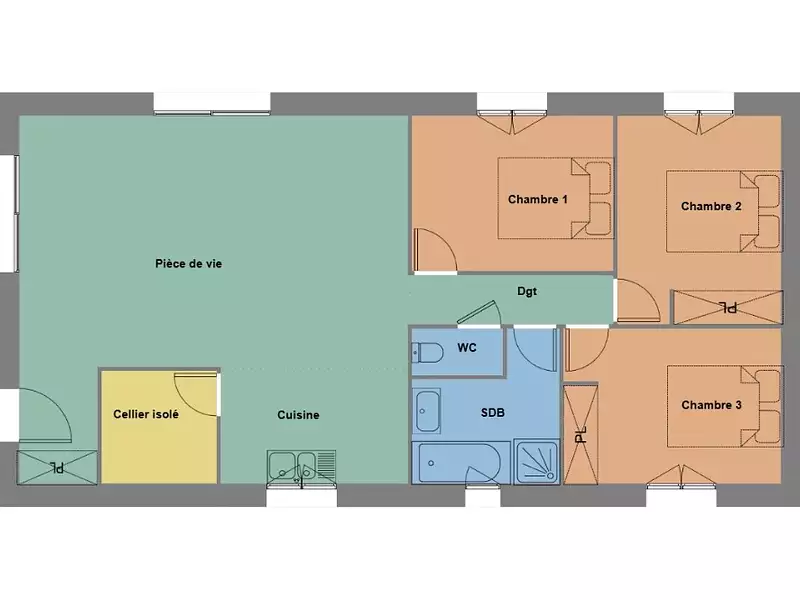 Maison neuve, 80 m² - Plouescat (29430)