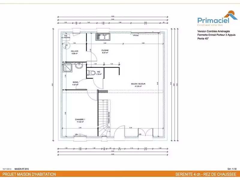 Maison neuve, 95 m² - Saint-Mars-la-Brière (72470)