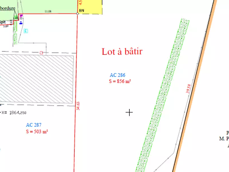 Terrain à bâtir, 856 m² - Polliat (01310)