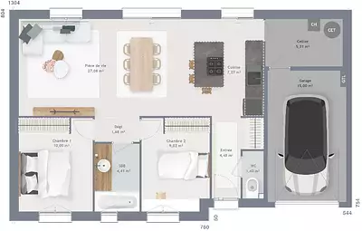 Maison neuve, 70 m²