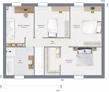 Maison neuve, 125 m²