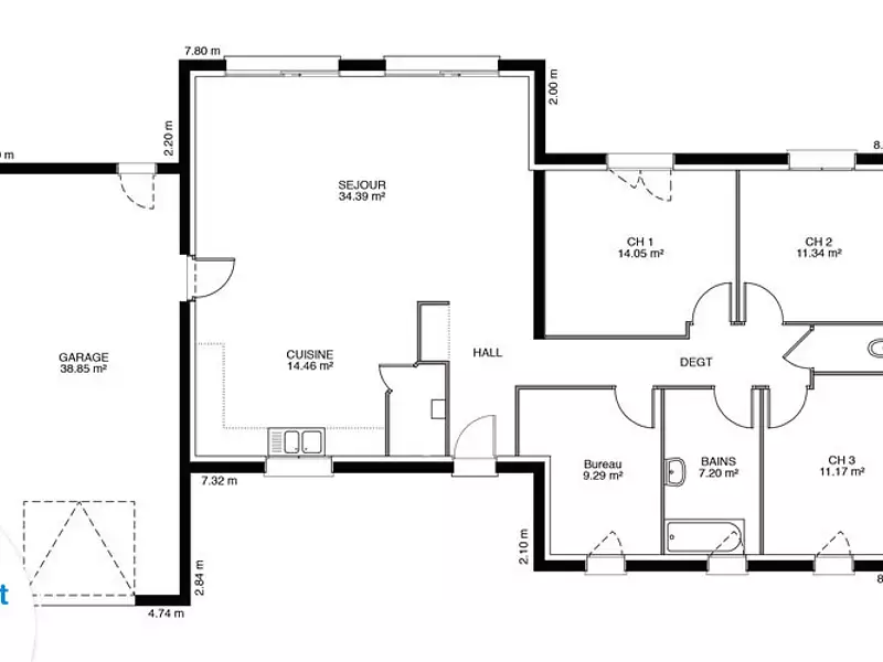 Maison neuve, 92 m² - Mehun-sur-Yèvre (18500)