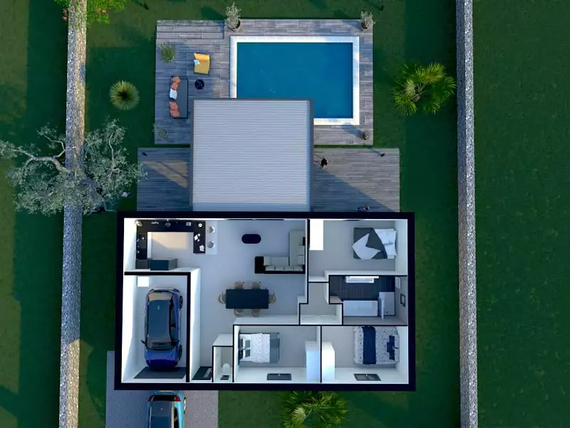 Maison neuve, 89 m² - Berriac (11000)