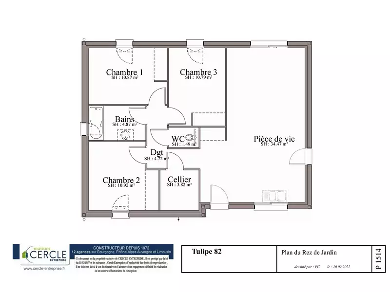 Maison neuve, 100 m² - Autun (71400)