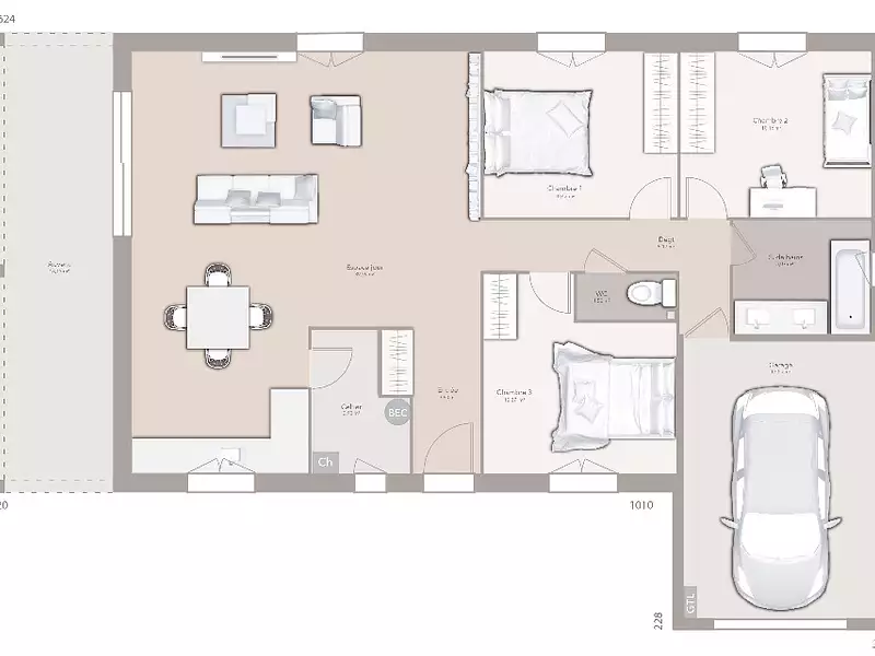 Maison neuve, 90 m² - Champdieu (42600)