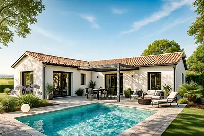 Villa contemporaine plain pied 3 chambres 