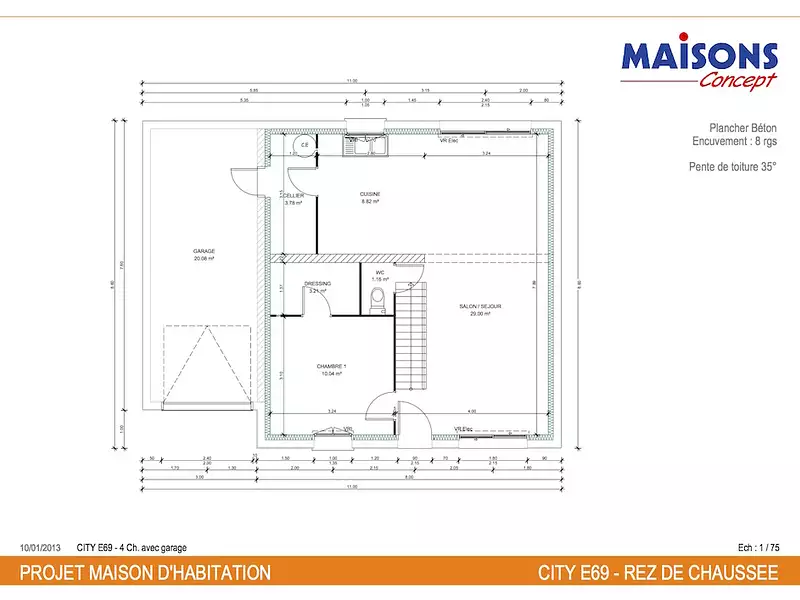 Maison neuve, 86 m² - Crosmières (72200)