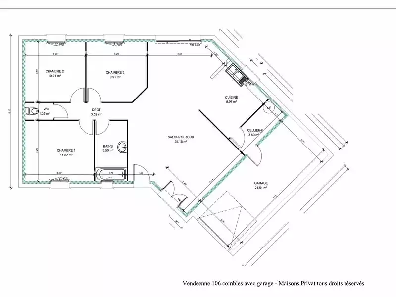 Maison neuve, 90 m² - Saint-Hilaire-de-Riez (85270)