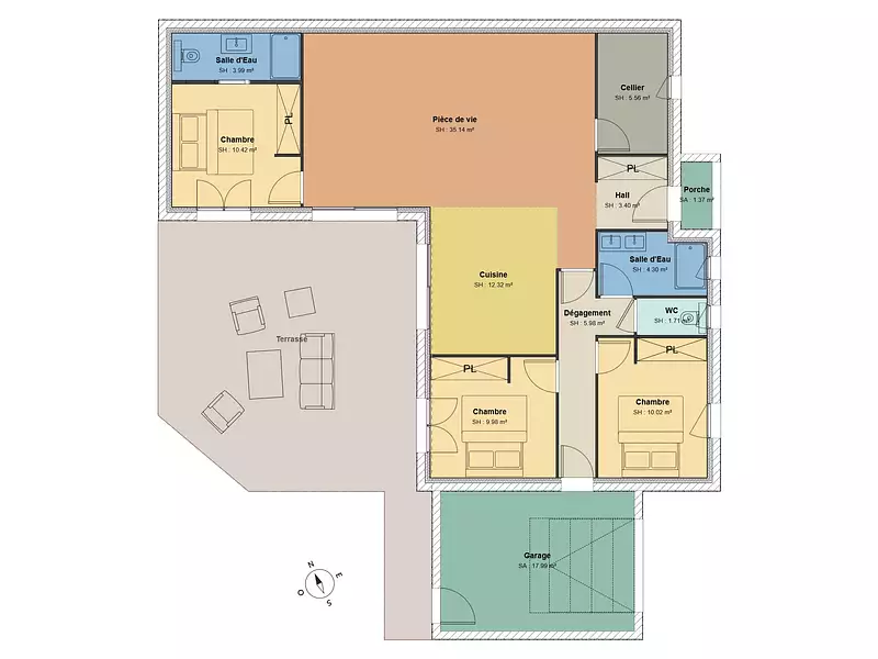 Maison neuve, 102 m² - Saint-Laurent-de-la-Prée (17450)