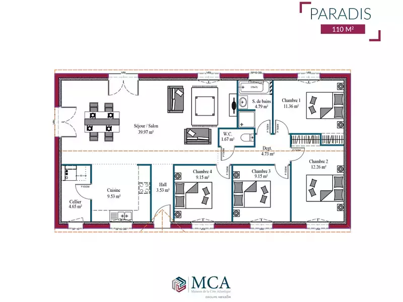 Maison neuve, 64 m² - Salles (33770)