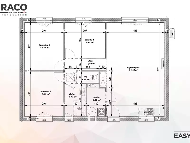 Maison neuve, 71 m² - Les Baux-Sainte-Croix (27180)