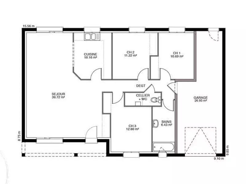 Maison neuve, 100 m² - Poix (51460)