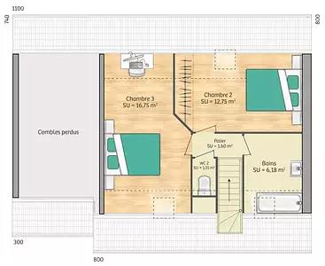 Maison neuve, 76 m²